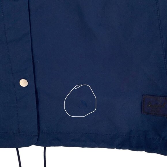 Herschel Jacket Womens Large Navy Blue Windbreaker  Lightweight - Picture 5 of 8